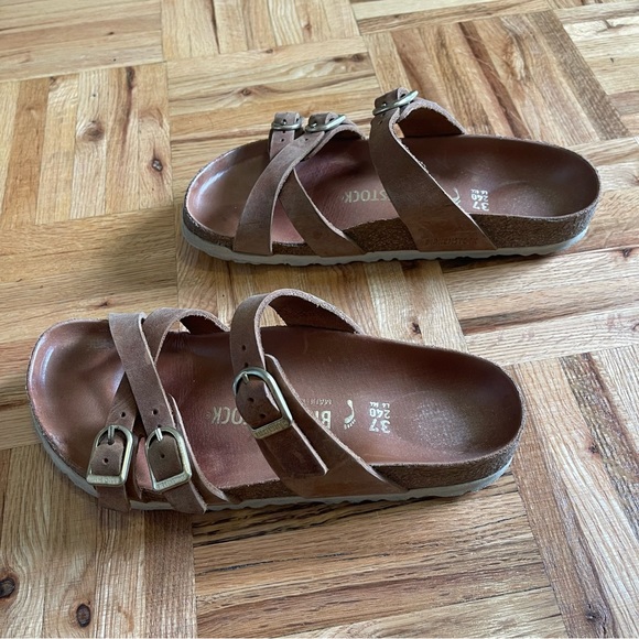 Birkenstock Franca Oiled Leather Tobacco Brown Size 37 - Picture 9 of 12